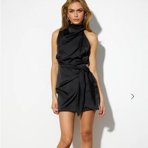 Hello Molly Black One Shoulder Sheath Mini Dress - Goddess Style